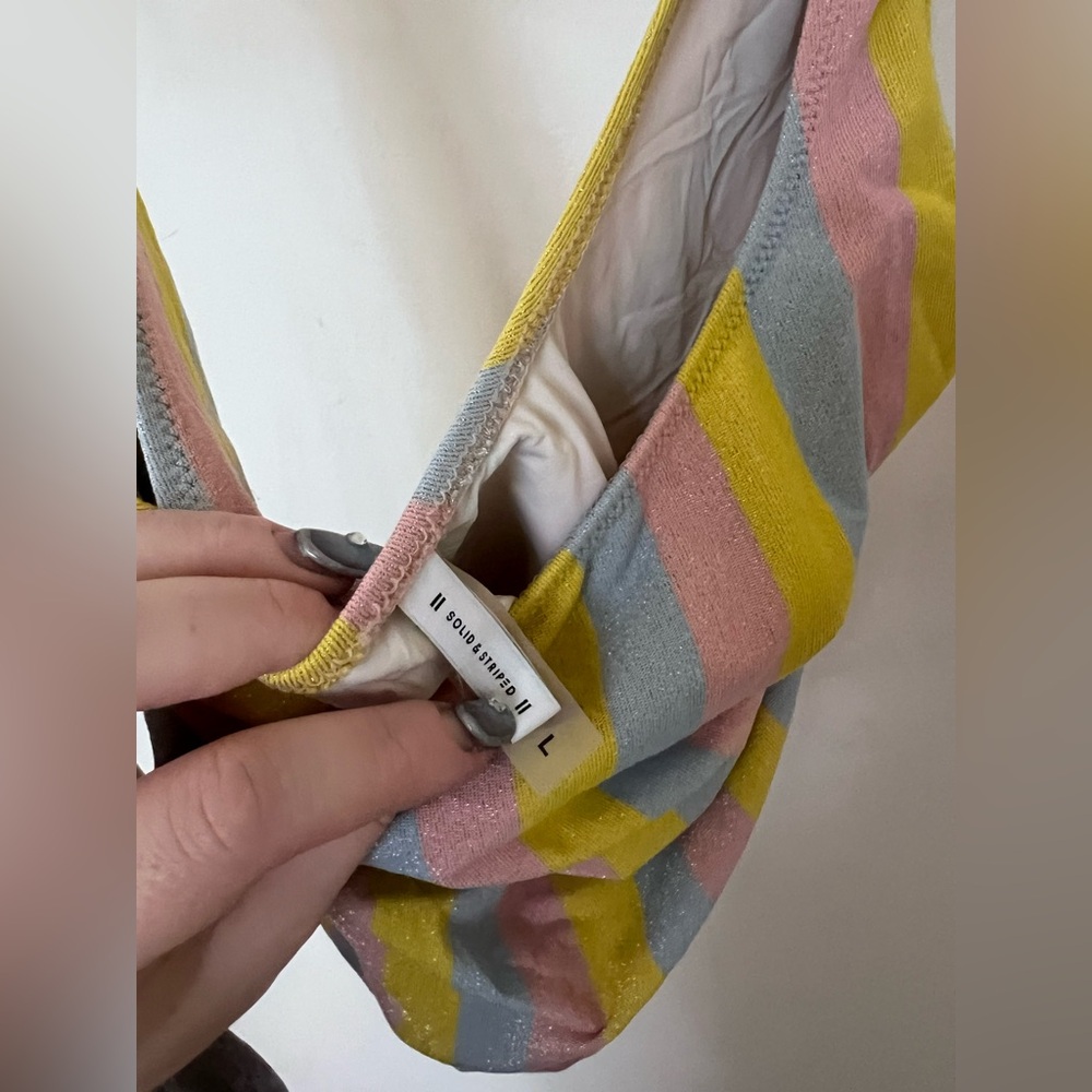 Solid & Striped Glittery Low Back One Piece - image 6